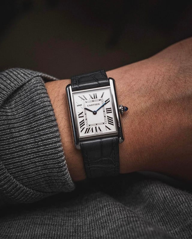 Cartier Tank Style Luxury Watch for Men – Classic Square Dial Elegant Wristwatch