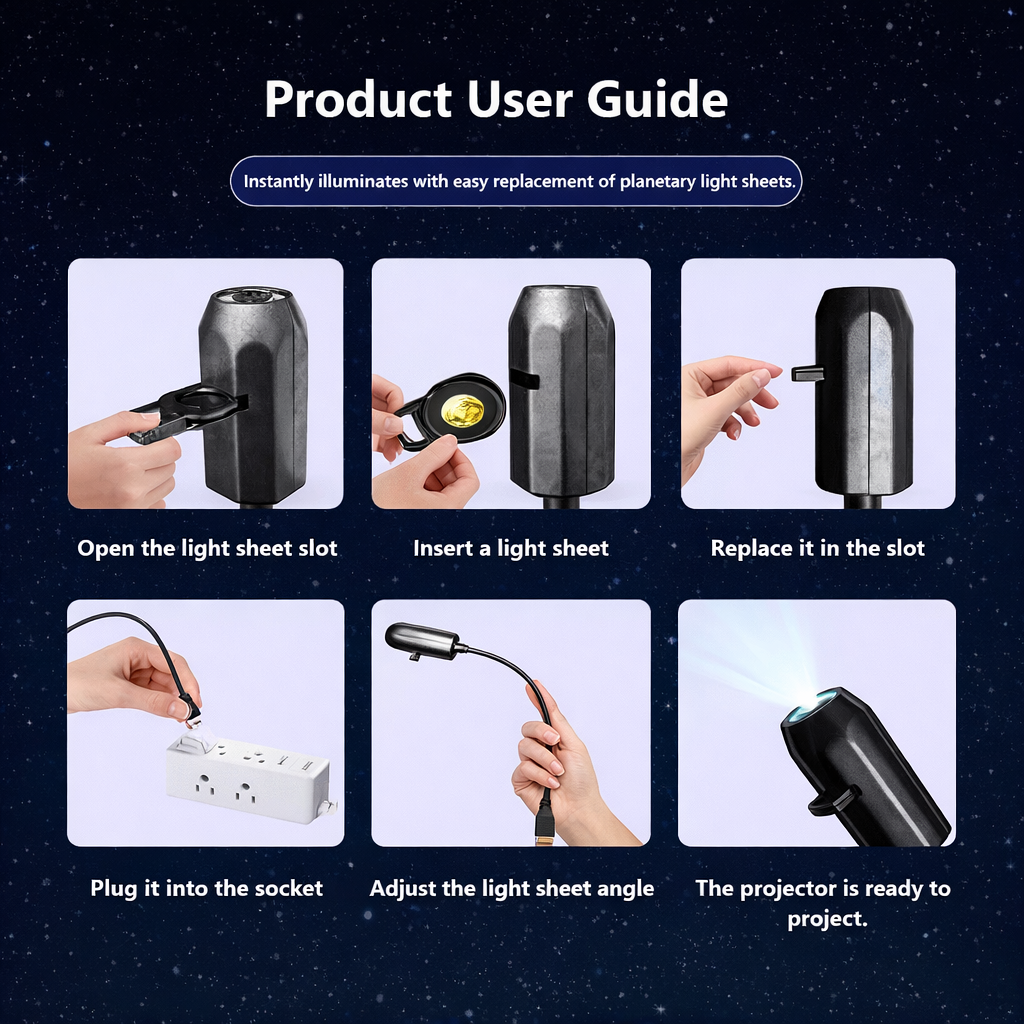 USB Projector Night Light – LED Star Galaxy Projector Lamp for Bedroom & Room Decor