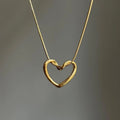 Hollow Heart Pendant Necklace – Gold Plated Elegant Heart Jewelry for Women