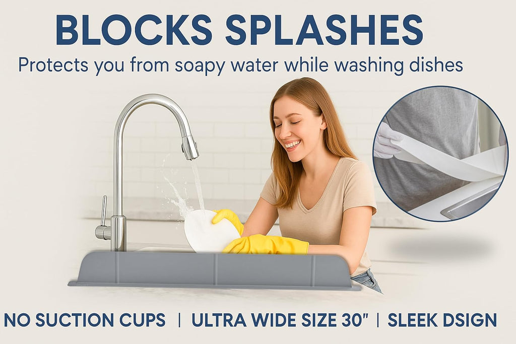Kitchen Sink Splash Guard – Extra Wide Water Protection