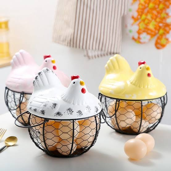 Egg Hen Basket – Cute Chicken Shaped Egg Storage Basket | Kitchen & Home Organizer
