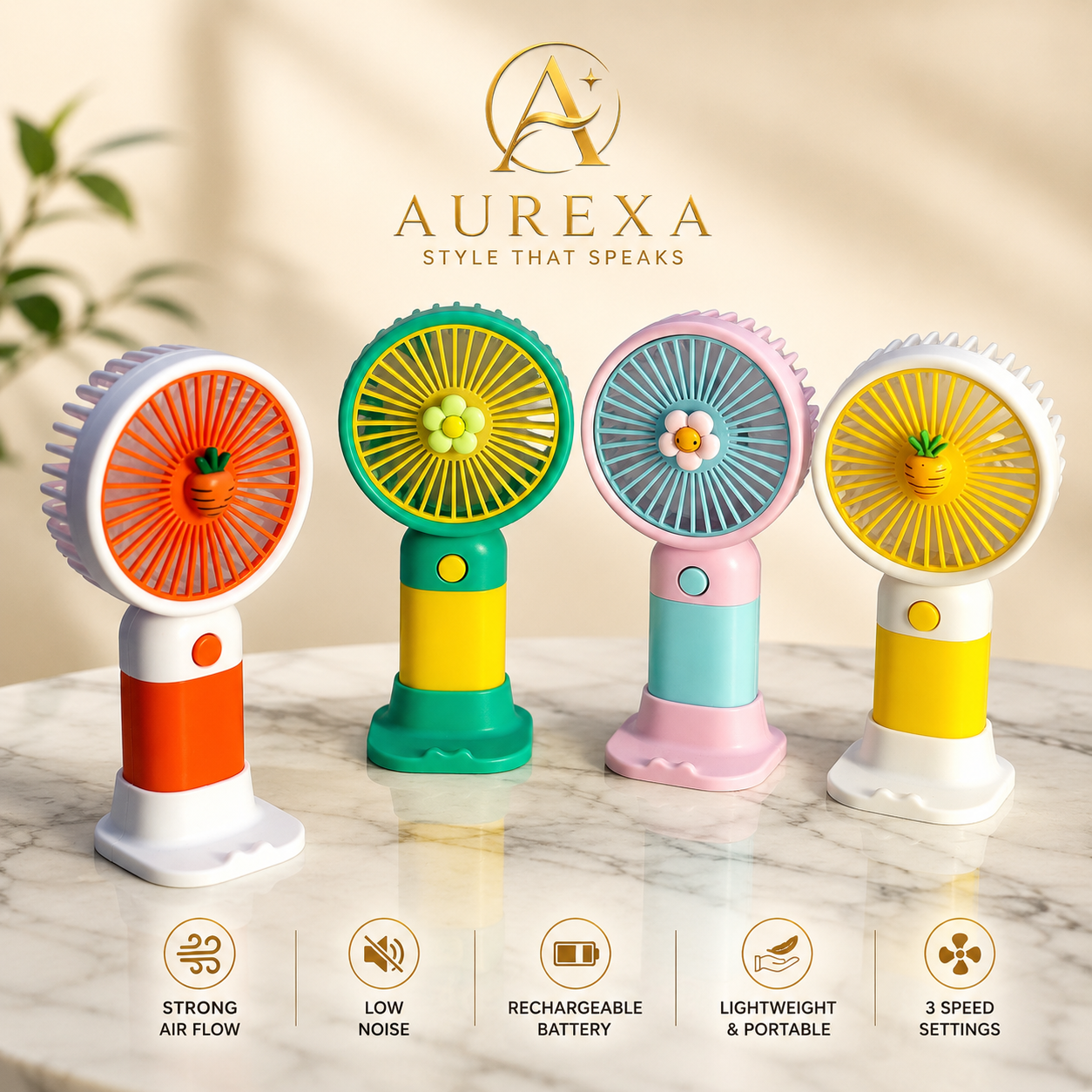 Mini Hand Fan – Portable USB Rechargeable Cooling Fan for Summer Heat