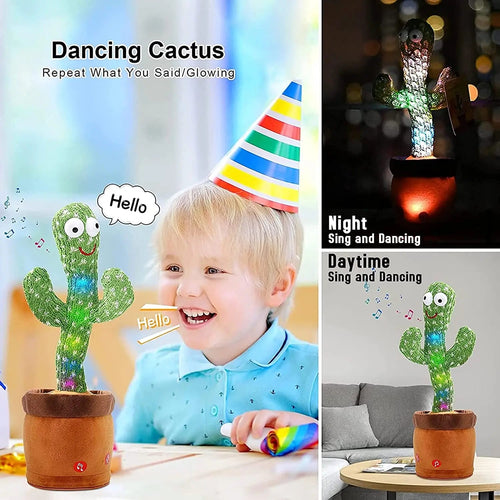 Dancing Talking Cactus Toy – Rechargeable Singing & Dancing Interactive Toy