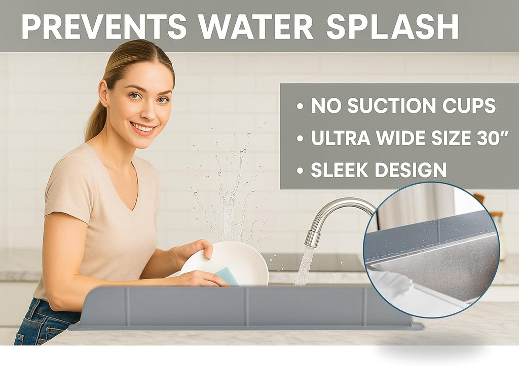 Kitchen Sink Splash Guard – Extra Wide Water Protection