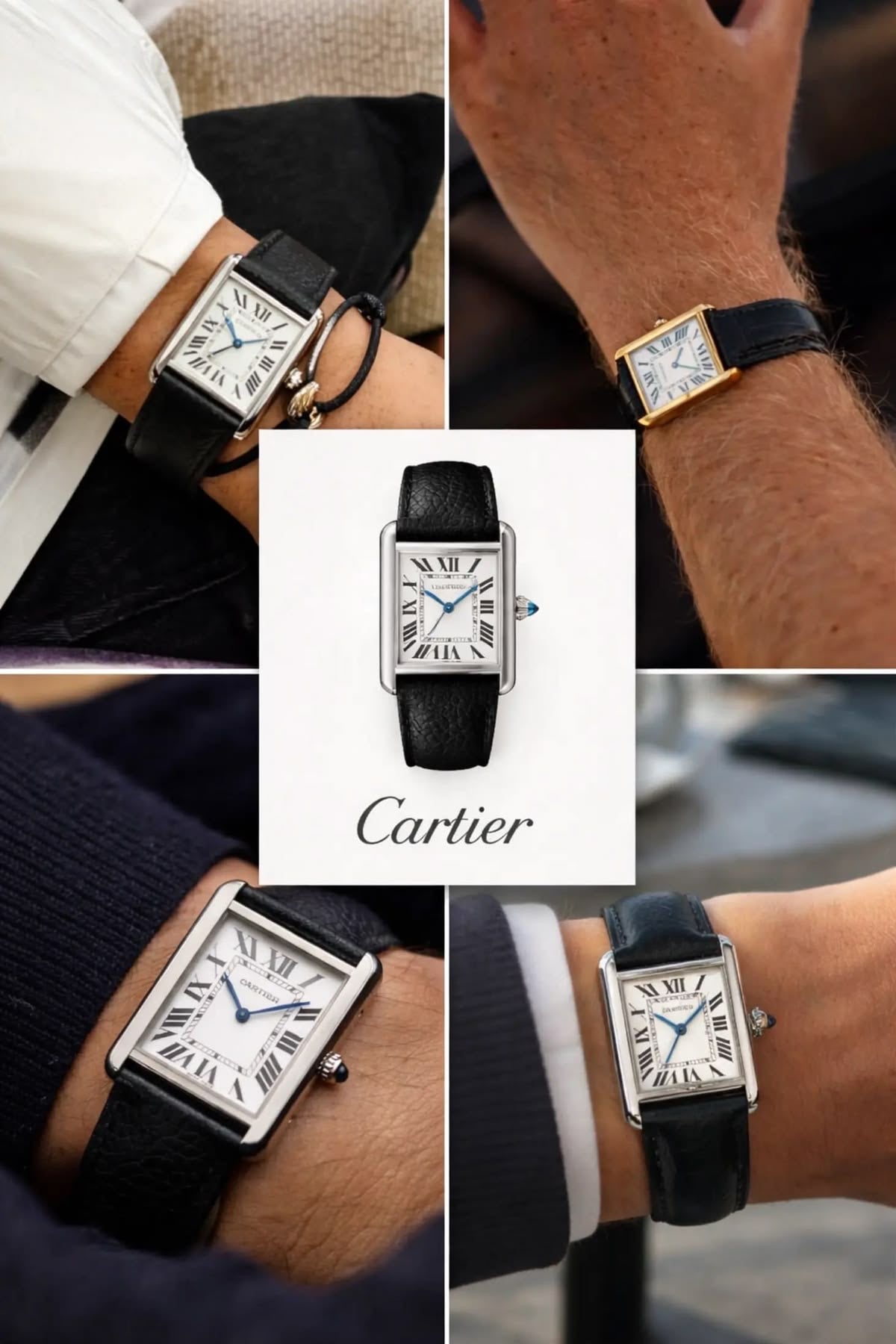 Cartier Tank Style Luxury Watch for Men – Classic Square Dial Elegant Wristwatch