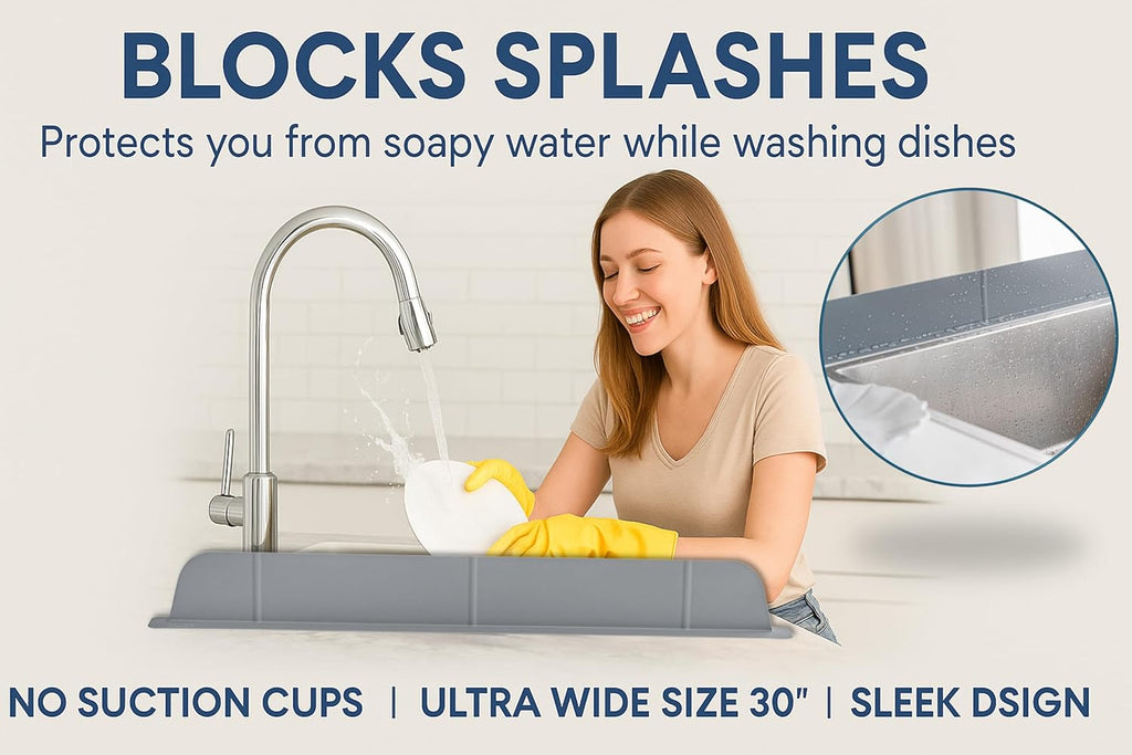 Kitchen Sink Splash Guard – Extra Wide Water Protection