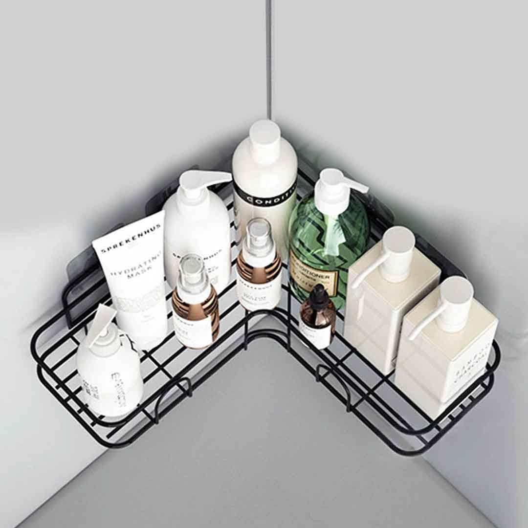 Metal Corner Rack for Bathroom & Kitchen – Space Saving Multi-Purpose Organizer