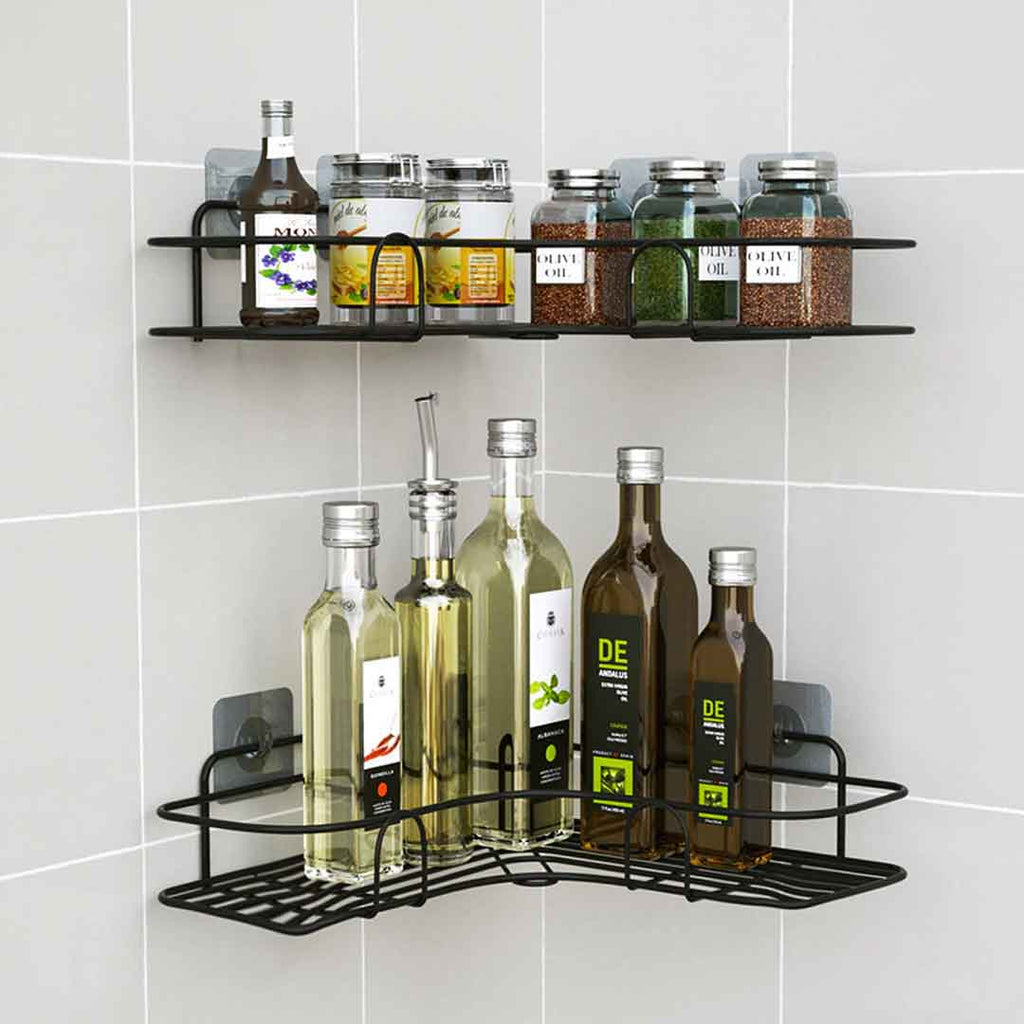 Metal Corner Rack for Bathroom & Kitchen – Space Saving Multi-Purpose Organizer