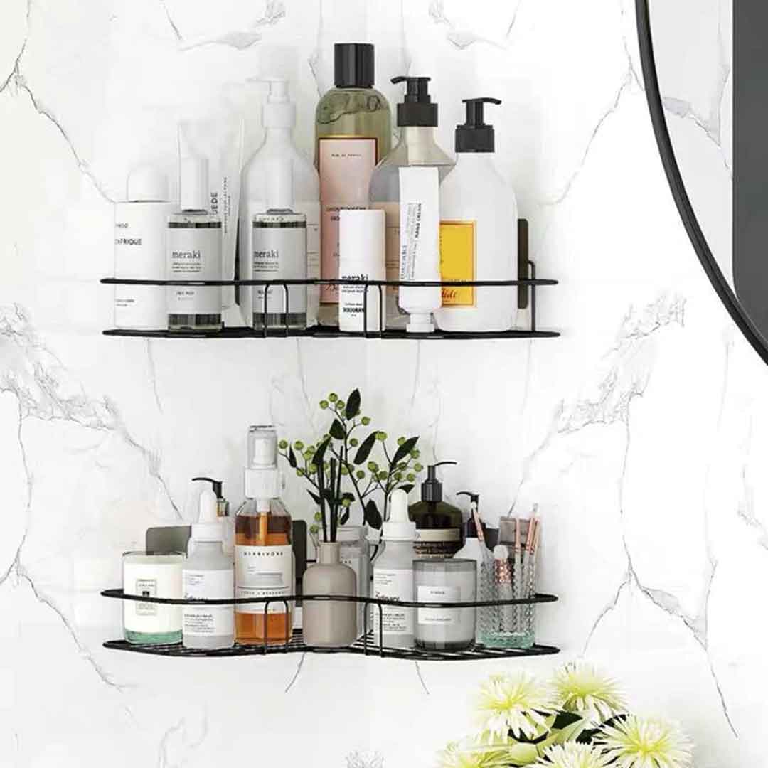 Metal Corner Rack for Bathroom & Kitchen – Space Saving Multi-Purpose Organizer